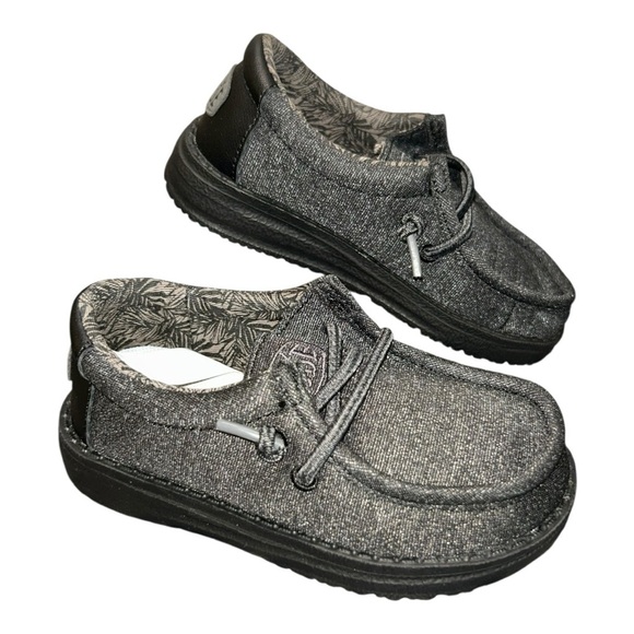HEYDUDE Wally Casual Shoe - Toddler -  Black and Gray Size TD8 - Picture 1 of 9